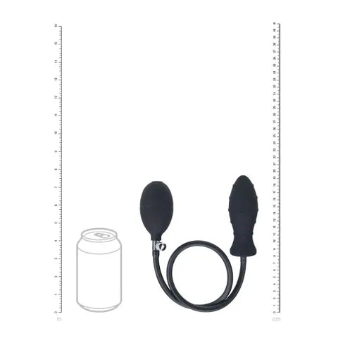 Shots Toys LEVELZ Ribbed Inflatable Anal Plug Black