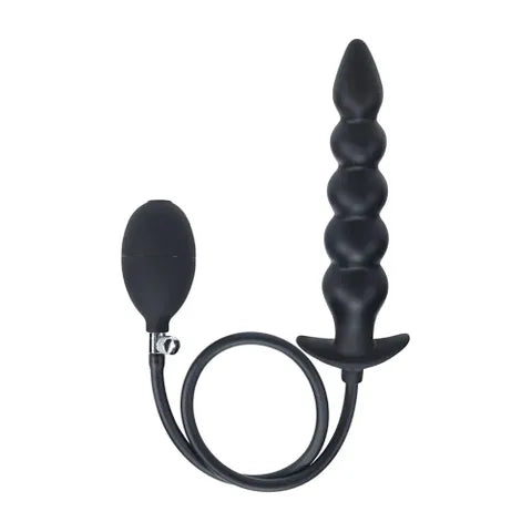 Shots Toys LEVELZ Beaded Inflatable Anal Plug Black