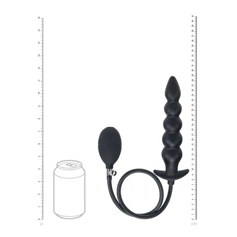 Shots Toys LEVELZ Beaded Inflatable Anal Plug Black