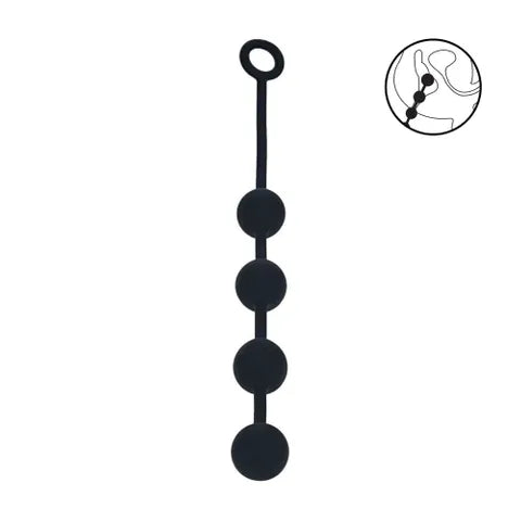 Shots Toys LEVELZ Round Silicone Anal Balls Beads 40mm Black Large