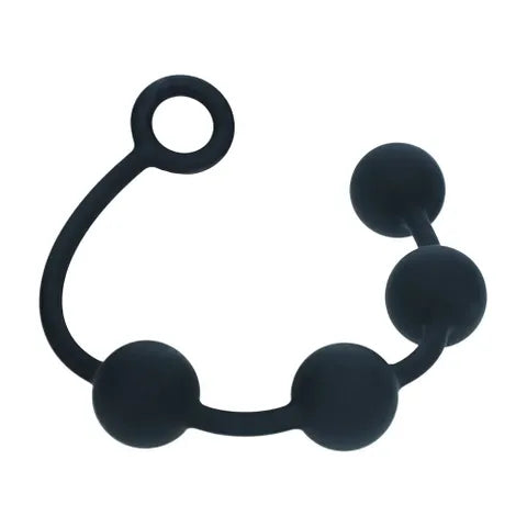 Shots Toys LEVELZ Round Silicone Anal Balls Beads 40mm Black Large