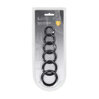 Shots Toys LEVELZ Classic Silicone Cock Ring Set Of 6 Black