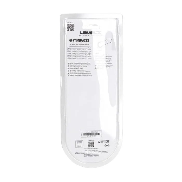 Shots Toys LEVELZ Classic Silicone Cock Ring Set Of 6 Black