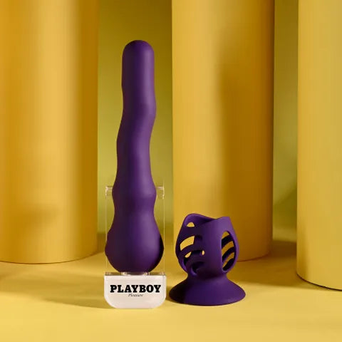 Playboy Pleasure WIGGLE IT USB Rechargeable Wiggling Vibrator Purple 23.9cm