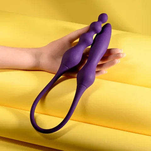 Playboy Pleasure THIS & THAT USB Rechargeable Flexible Dual Ended Vibrator Purple 60cm