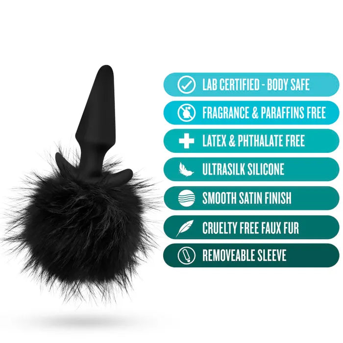 Blush Novelties Anal Adventures Platinum Rabbit Tail 10cm Butt Plug With Bunny Tail