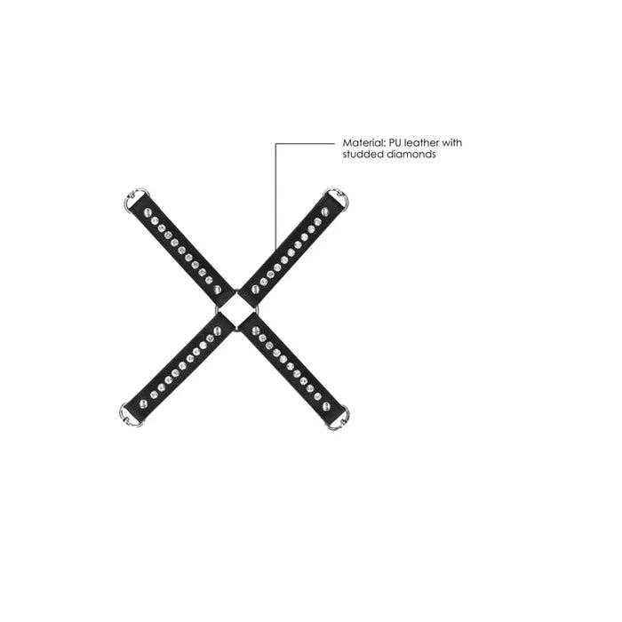 OUCH! Diamond Studded Hogtie Restraint Black Shots Toys