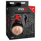 Pipedream PDX Elite Ass Gasm Vibrating Kit Male Kit 11 Piece Set Black Pipedream