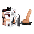 Erection Assistant 2 Vibrating Hollow Strap-On - Flesh 24 cm Vibrating Hollow Strap-On Excellent Power