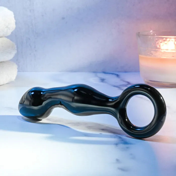 Adam & Eve ADAMS Glass Prostate Massager 16.6cm Black Adam & Eve