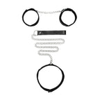 OUCH! BW Velcro Collar With Leash And Hand Cuffs Restraints Black Shots Toys