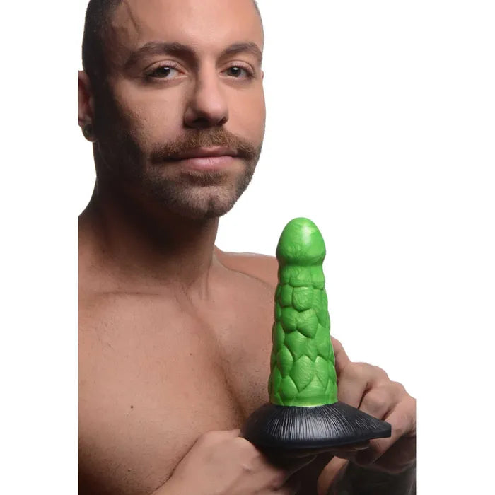 XR Brands Creature Cocks Radioactive Reptile Thick Scaly Silicone Dildo 19cm Green XR Brands