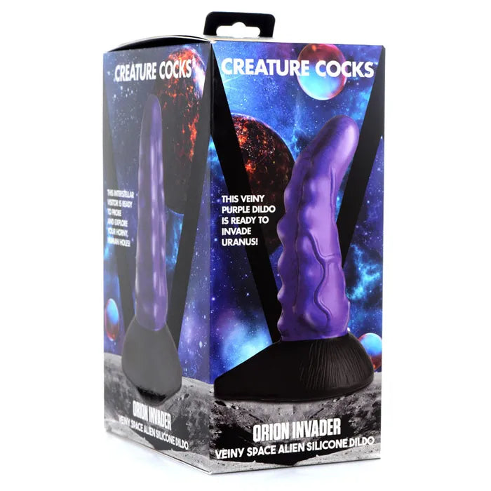 XR Brands Creature Cocks Orion Invader Veiny Space Alien Silicone Dildo 18.4cm Purple XR Brands