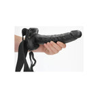 REALROCK Hollow Strapon with Balls - 23 cm Black - Black 23 cm Hollow Strap-On Shots Toys