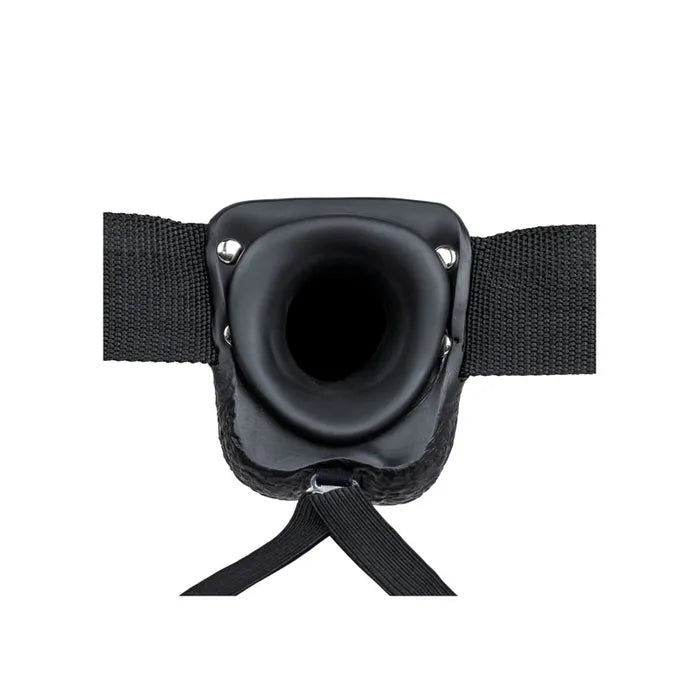 REALROCK Hollow Strapon with Balls - 23 cm Black - Black 23 cm Hollow Strap-On Shots Toys