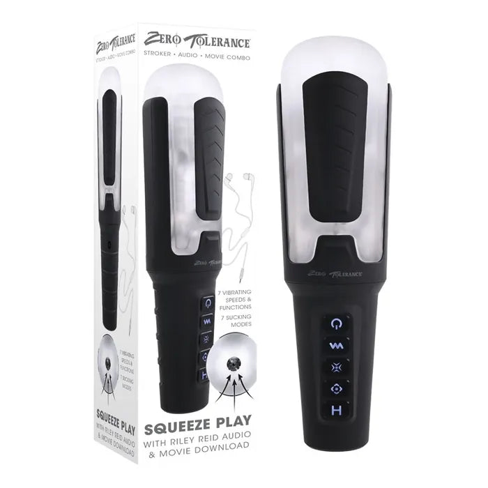 Zero Tolerance SQUEEZE PLAY WITH RILEY REID USB Rechargeable Sucking & Vibrating Masturbator Zero Tolerance