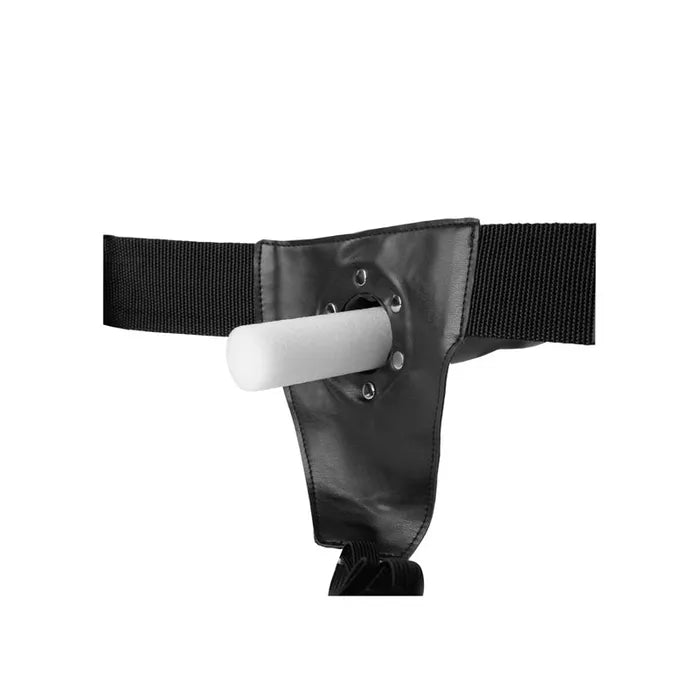 OUCH! Curved Hollow Strap-on - 8in/20cm - Gunmetal Grey 20 cm Hollow Strap-On Shots Toys