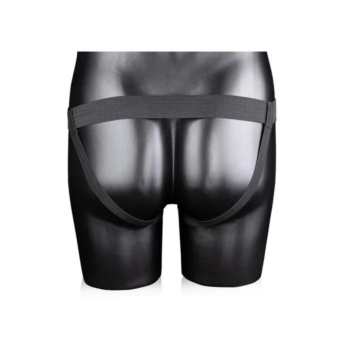 OUCH! Curved Hollow Strap-on - 8in/20cm - Gunmetal Grey 20 cm Hollow Strap-On Shots Toys