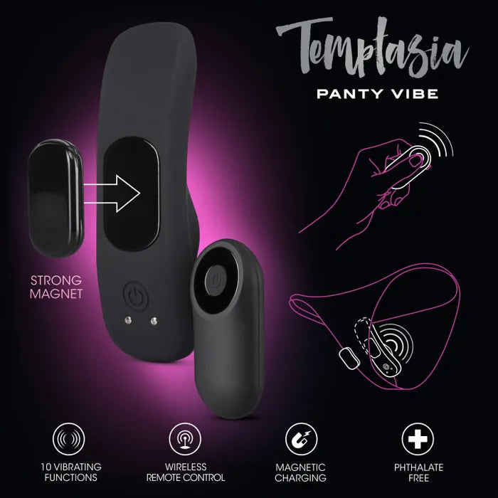 Blush Novelties Temptasia USB Rechargeable Remote Control Panty Vibe Blush Novelties