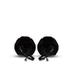 Blush Novelties Noir Pom Adjustable Furry Nipple Clamps