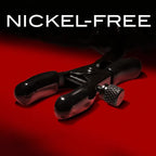 Blush Novelties Noir Pom Adjustable Furry Nipple Clamps