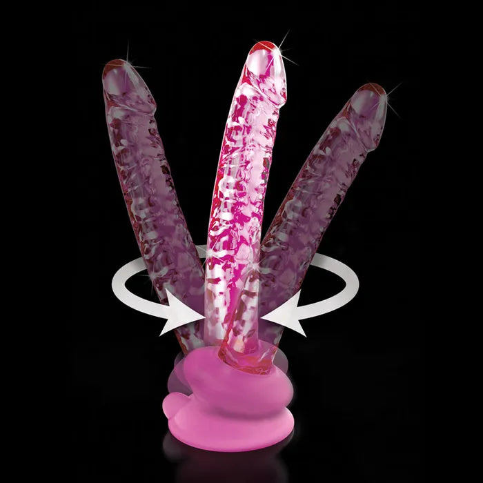 Pipedream Icicles #86 Glass Dong With Suction Base 17cm Pink Pipedream