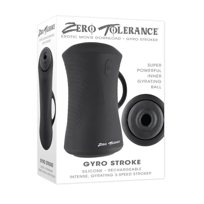 Zero Tolerance GYRO STROKE USB Rechargeable Powered Masturbator Black Zero Tolerance