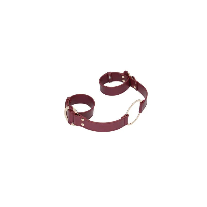 OUCH! Halo Handcuff With Connector Restraint Burgundy Shots Toys