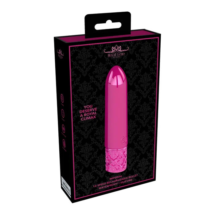 Shots Toys ROYAL GEMS Imperial Silicone Rechargeable Bullet Vibrator Pink Shots Toys