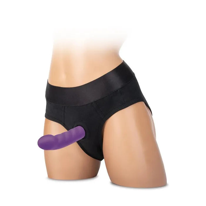 WhipSmart Ripple Rechargeable Vibrating Dildo With Wireless Remote 6 Inch Purple WhipSmart