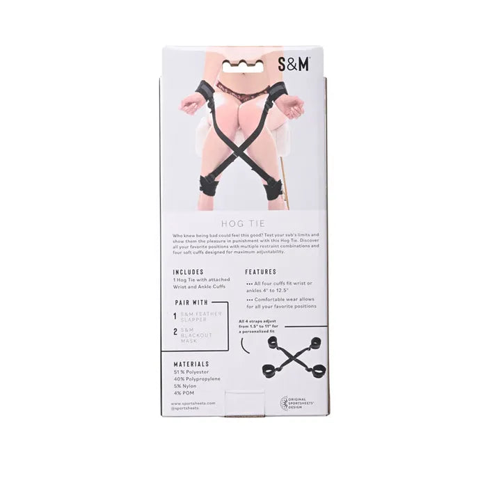 Sex & Mischief Hog Tie Restraint Black Sportsheets