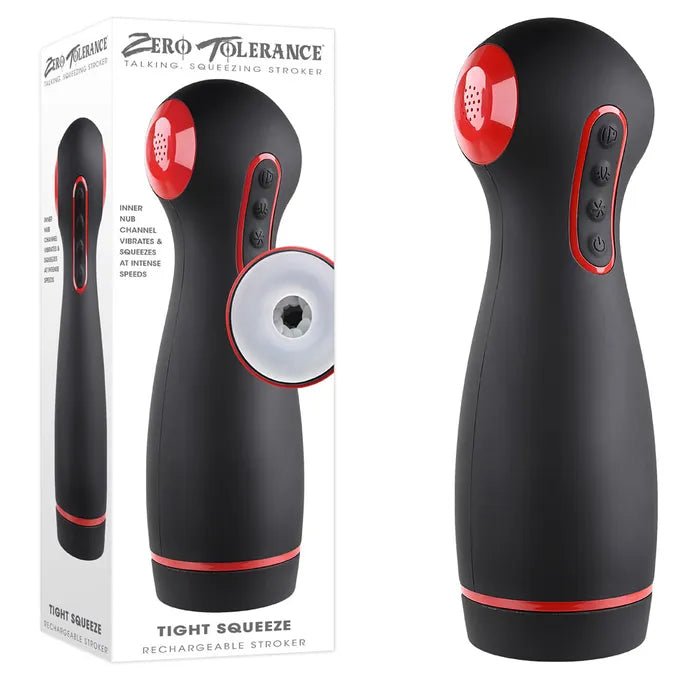 Zero Tolerance TIGHT SQUEEZE USB Rechargeable Vibrating Squeezing & Talking Stroker Zero Tolerance