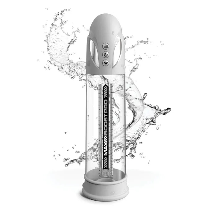 Pipedream Pump Worx Max Boost Pro Flow USB Rechargeable Waterproof Auto Penis Pump White / Clear Pipedream