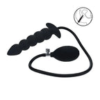 Shots Toys LEVELZ Beaded Inflatable Anal Plug Black