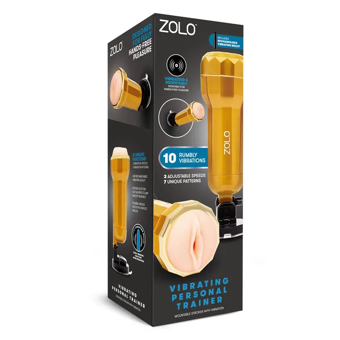 Zolo Vibrating Personal Trainer USB Rechargeable Vibrating Vagina Stroker With Suction Mount Zolo