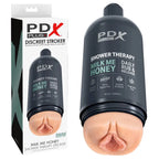 Pipedream PDX Plus Shower Therapy Milk Me Honey Discreet Vagina Stroker With Suction Base Flesh Pipedream