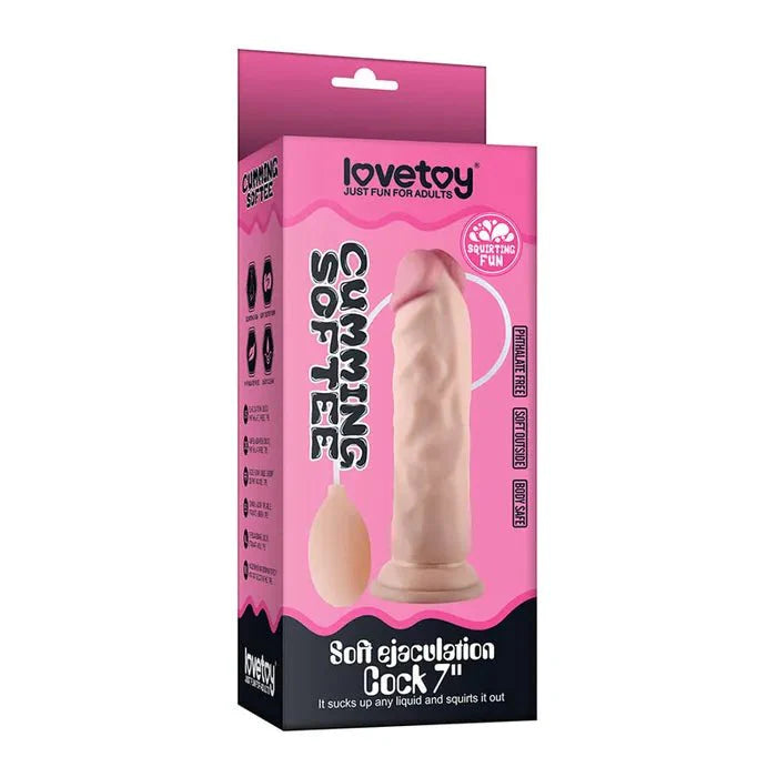 Lovetoy Cumming Softee Soft Ejaculation Cock Squirting Dong 8.5 Inch - LOVVA