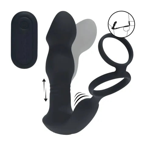 Shots Toys LEVELZ Remote Controlled Prostate Stimulator With Cock Ring Black