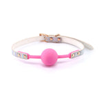 Cosmo Bondage Ball Gag Mouth Restraint Metallic Rainbow / Pink NS Novelties