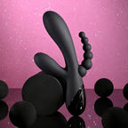 Selopa TRIPLE ACES USB Rechargeable Triple Stimulator Vibrator 19.7cm Black