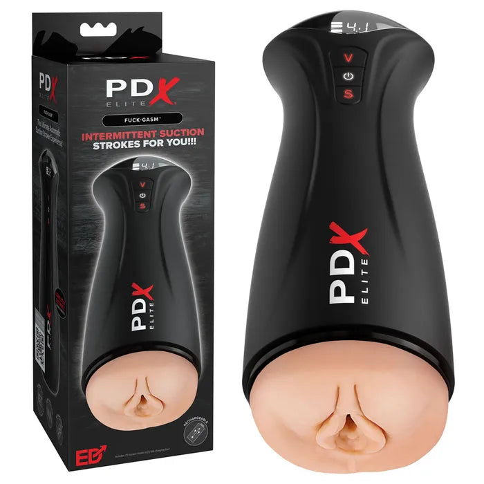 Pipedream PDX Elite Fuck Gasm USB Rechargeable Sucking & Vibrating Auto Stroker Flesh Pipedream