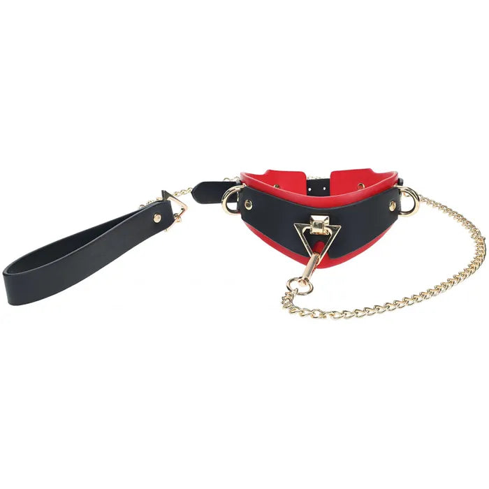 OUCH! Milan Collection Collar with Leash Restraint Black / Red Shots Toys