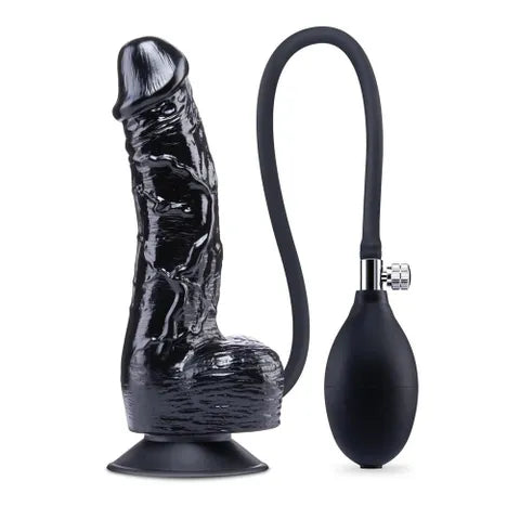 XGEN Products Size Up Inflatable Dildo With Balls 6 Inch Black